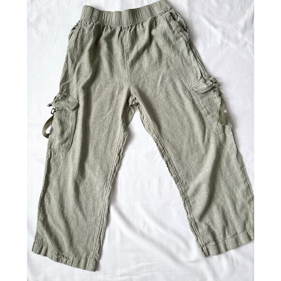 C&C California Linen Cargo Pants in a sage or olive green XL Gorpcore utility - Picture 4 of 12